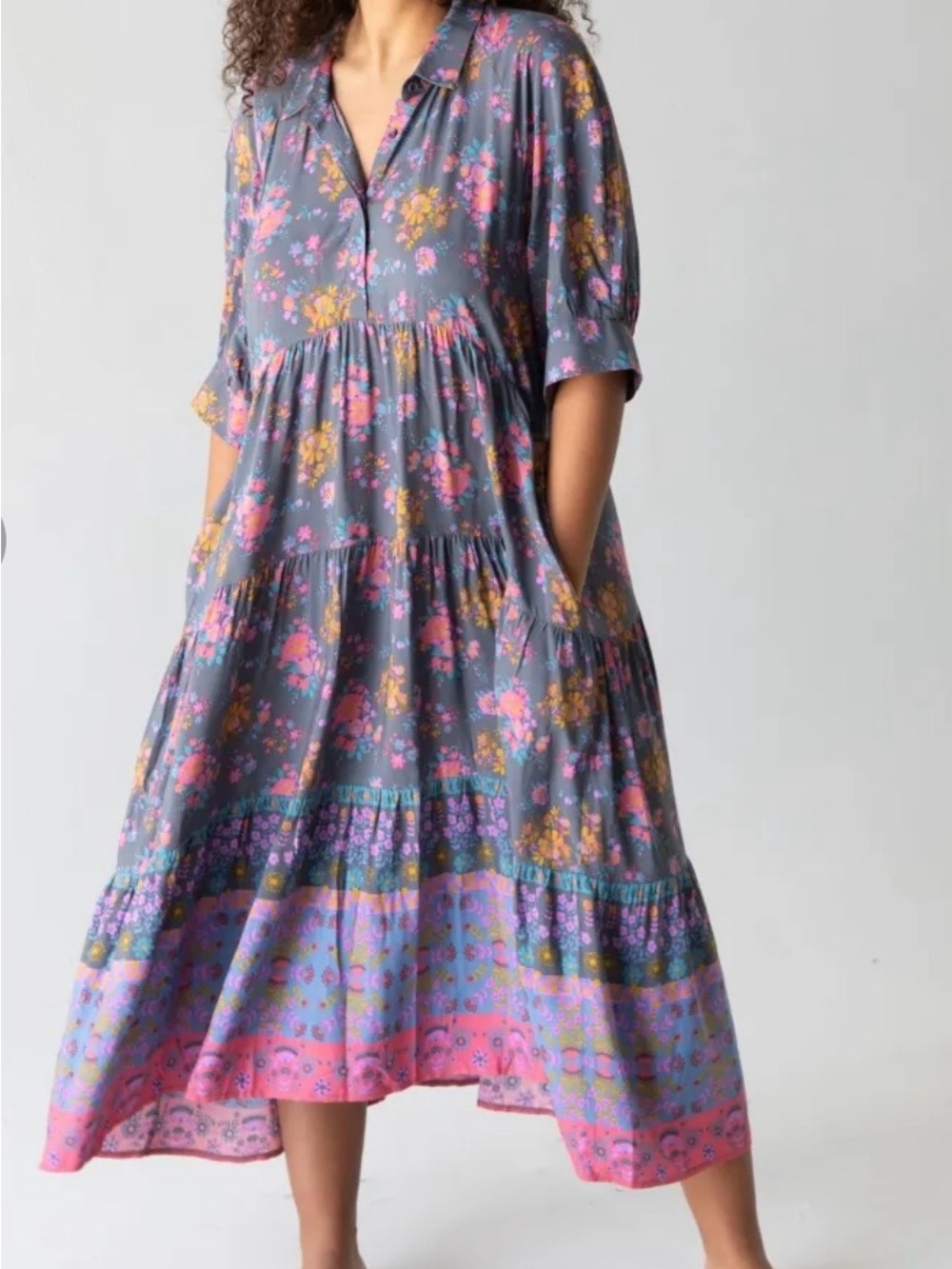 NATURAL LIFE *
Rebecca Midi Dress - Charcoal Blue
Border